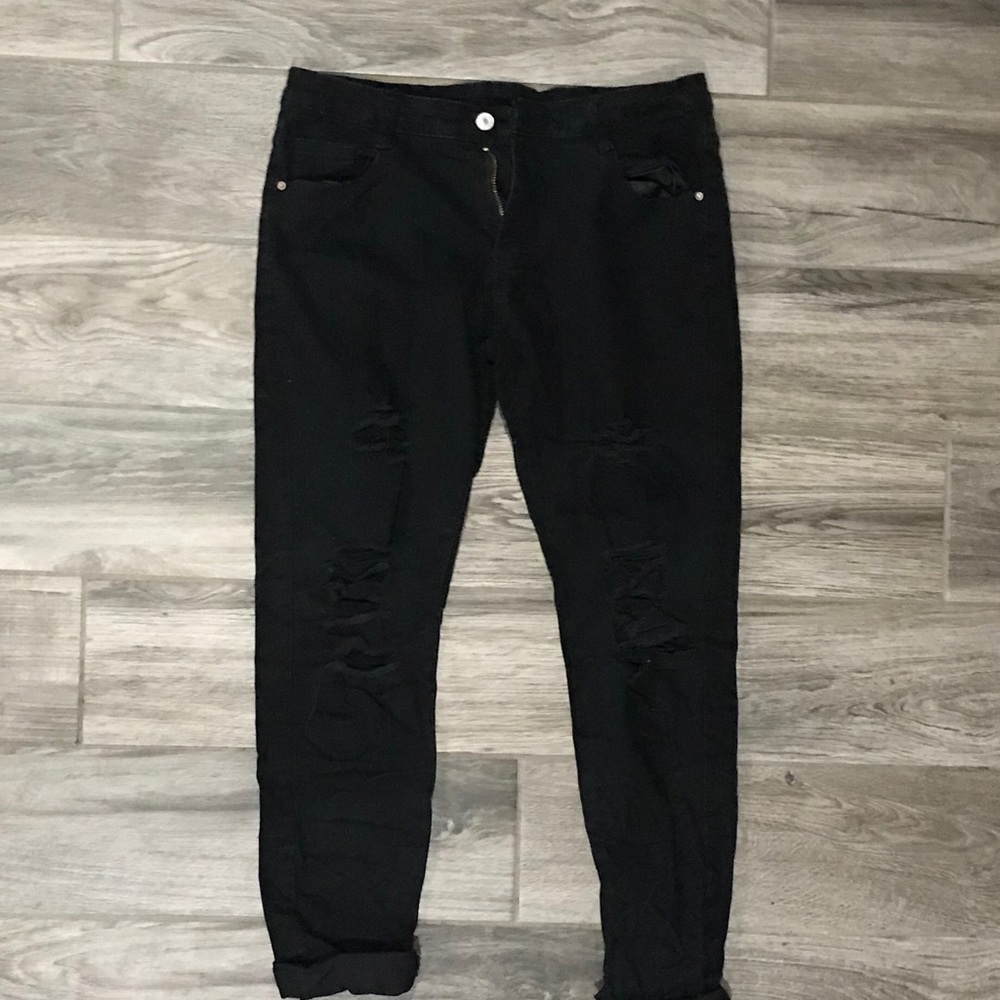 Black ripped jeans